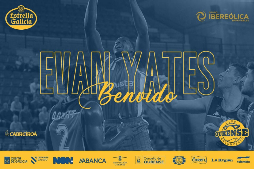 Segundo fichaje del Club Ourense Baloncesto, Evan Yates, calidad y experiencia para la pintura del equipo ourensano