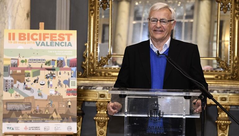 El alcalde, Joan Ribó, en la presentación del Bicifest