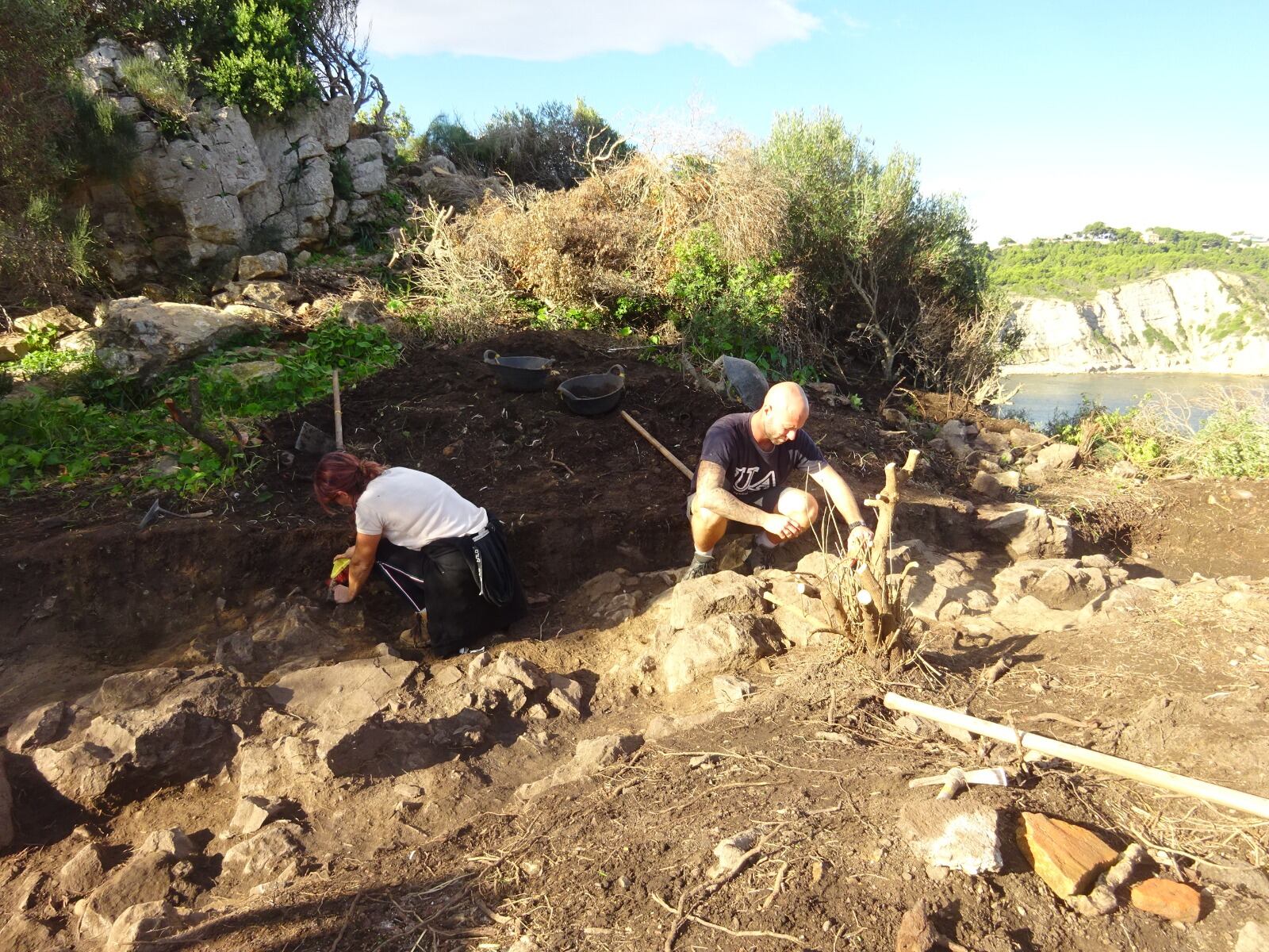 Excavaciones arqueológicas en la Isla del Portitxol de Xàbia.