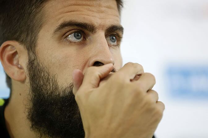 Piqué, durante la rueda de prensa