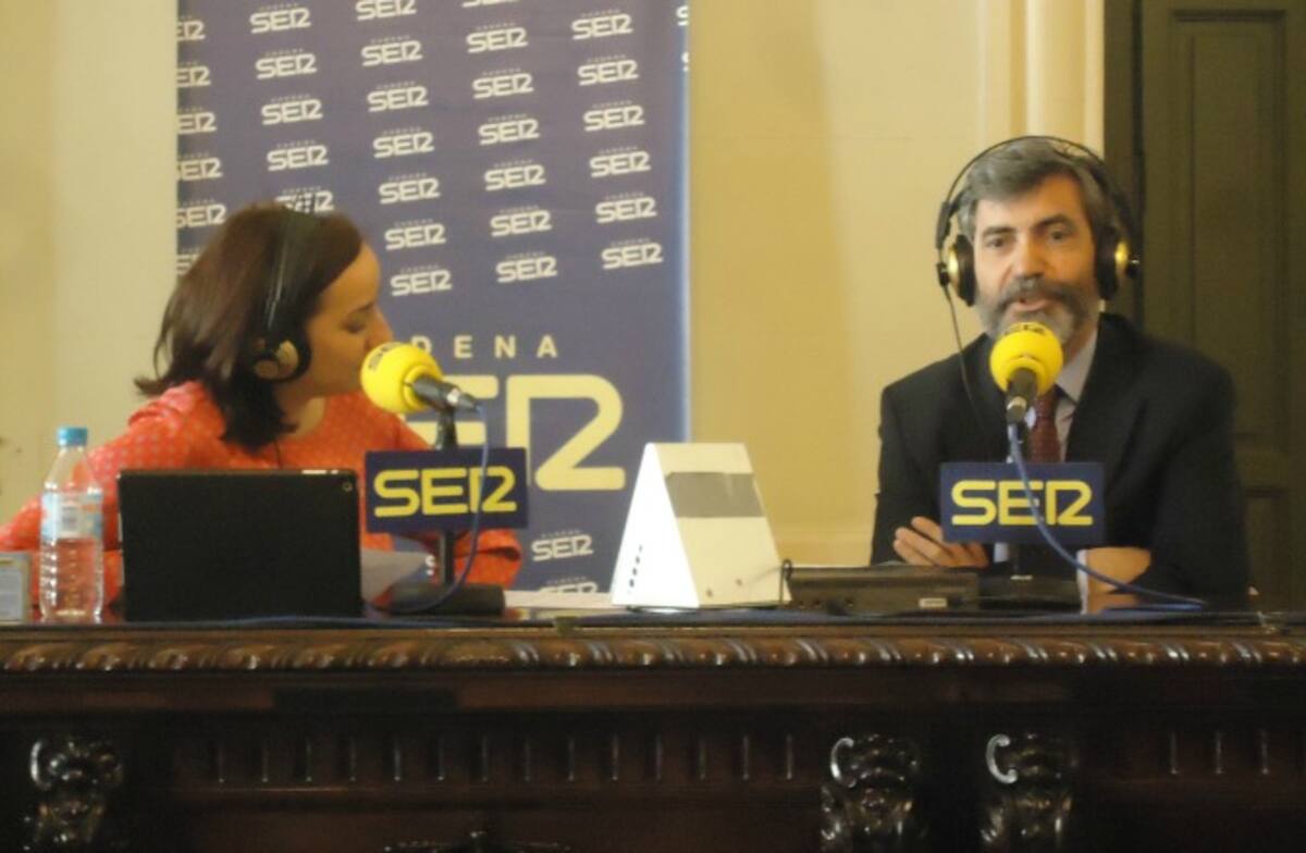 Carlos Lesmes, durante un momento de su entrevista con Pepa Bueno