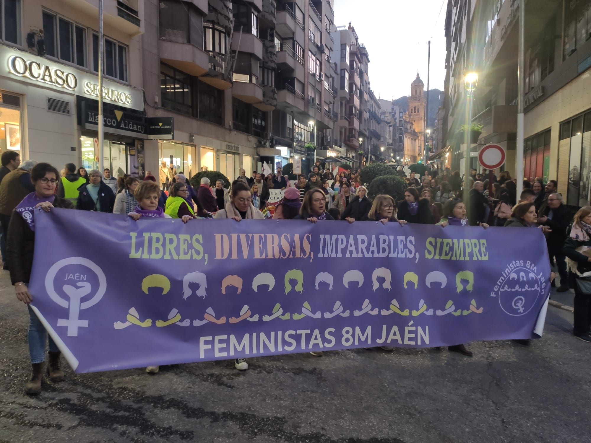 Manifestación por las calles de Jaén con motivo del 25N, organizada por Feministas 8M Jaén