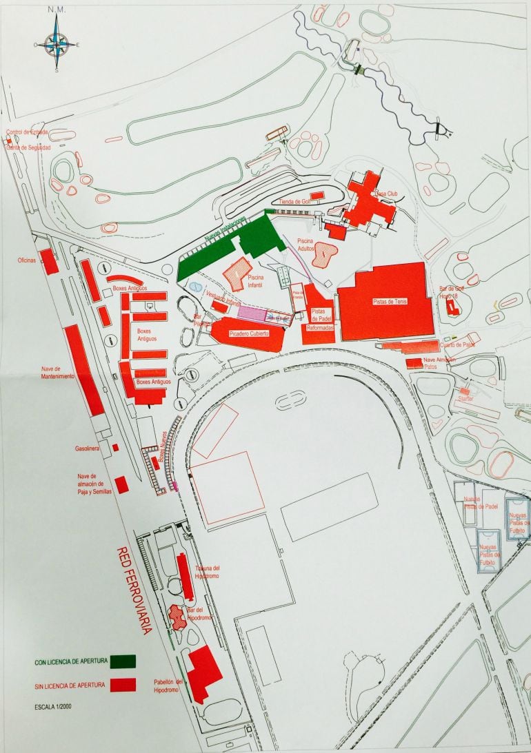 Las zonas pintadas de rojo no cuentan con licencia de apertura