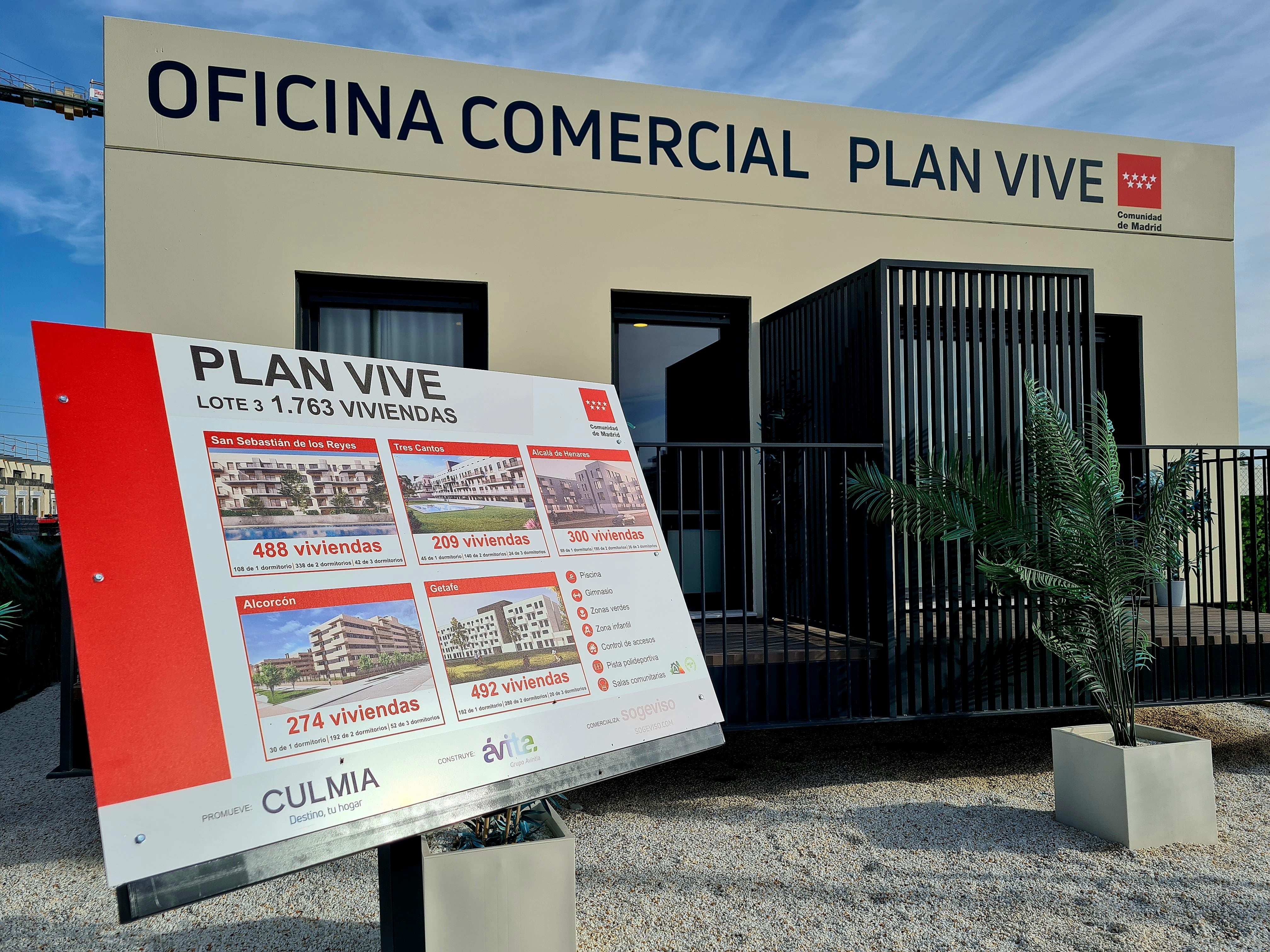 Oficina de comercialización del Plan VIVE de la Comunidad de Madrid en San Sebastián de los Reyes