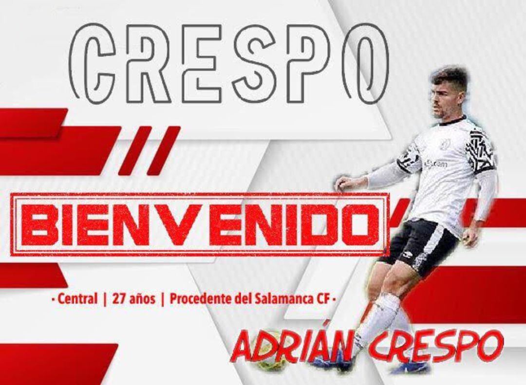 Adrián Crespo nuevo fichaje del Zamora CF