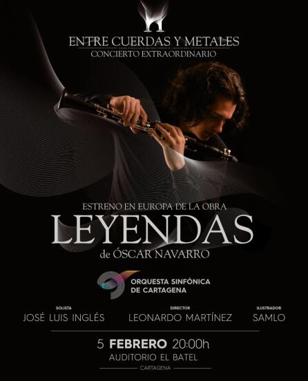 Navarro está inmerso en el estreno europeo de “Leyendas” para Clarinete y Orquesta Sinfónica.