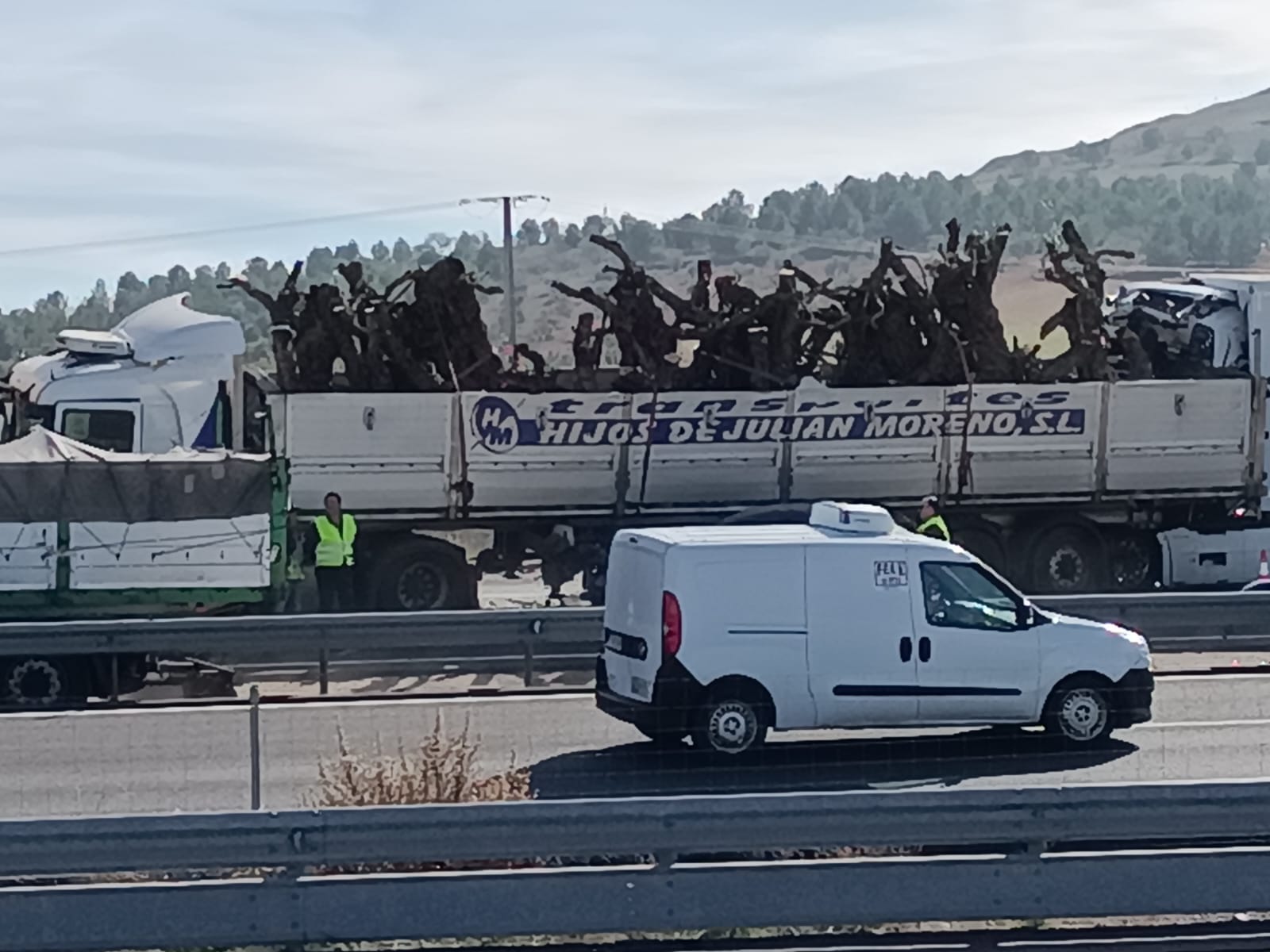 Tramo del accidente en la A-4 en Santa Cruz de Mudela