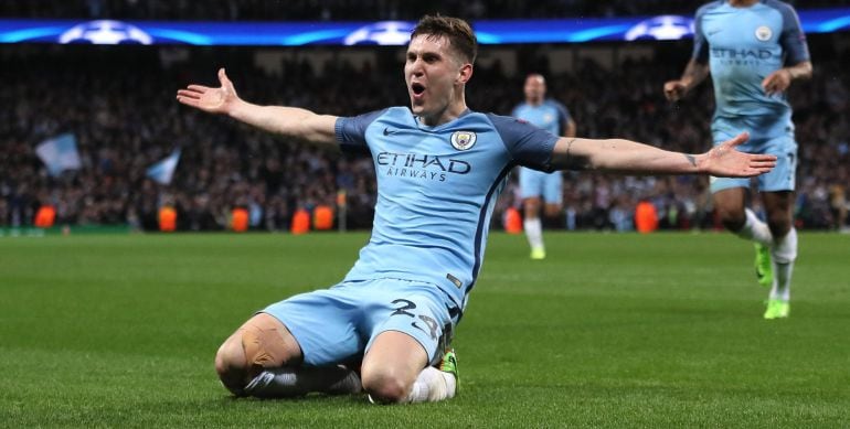 Stones celebra el cuarto gol del Manchester City