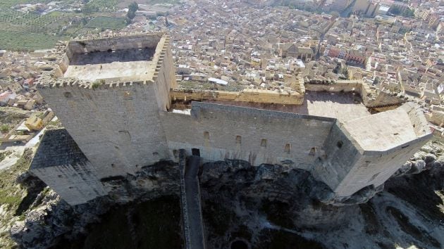 Imagen aérea del castillo de Los Vélez (Mula)