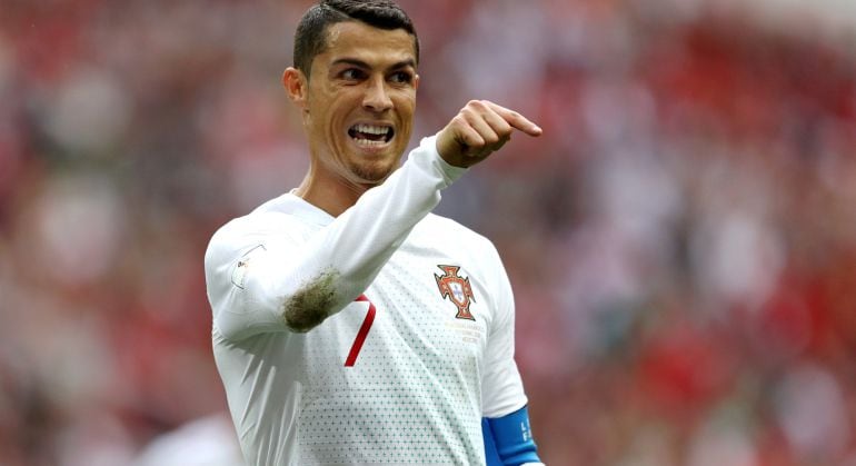 Cristiano Ronaldo, en el partido entre Portugal y Marruecos que terminó con victoria para el conjunto luso.