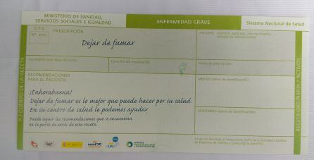 Receta distribuida por la Junta de castilla y León en los centros de salud