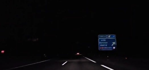 Autovía sin iluminar entre O Porriño y Mos.