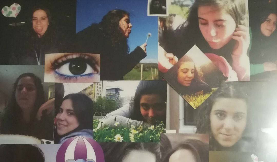 Collage con imágenes de Cristina, elaborado por la familia.