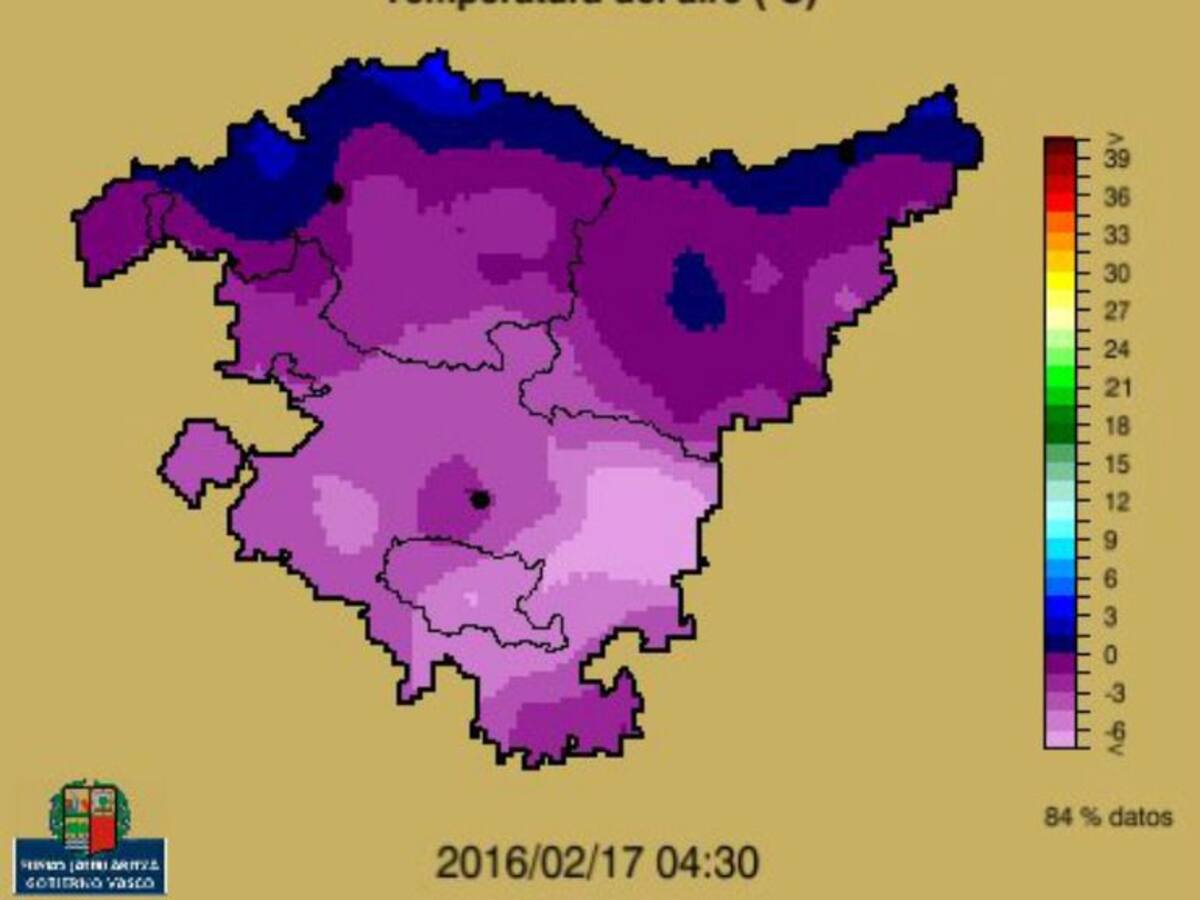 La noche congela Euskadi