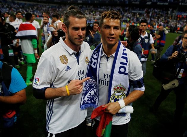 Cristiano Ronaldo y Bale celebran juntos la Liga