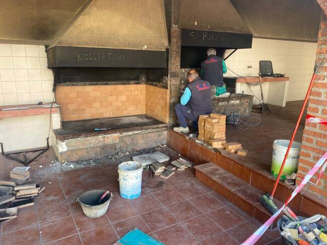 Trabajos en la zona de cocinas del Santuario