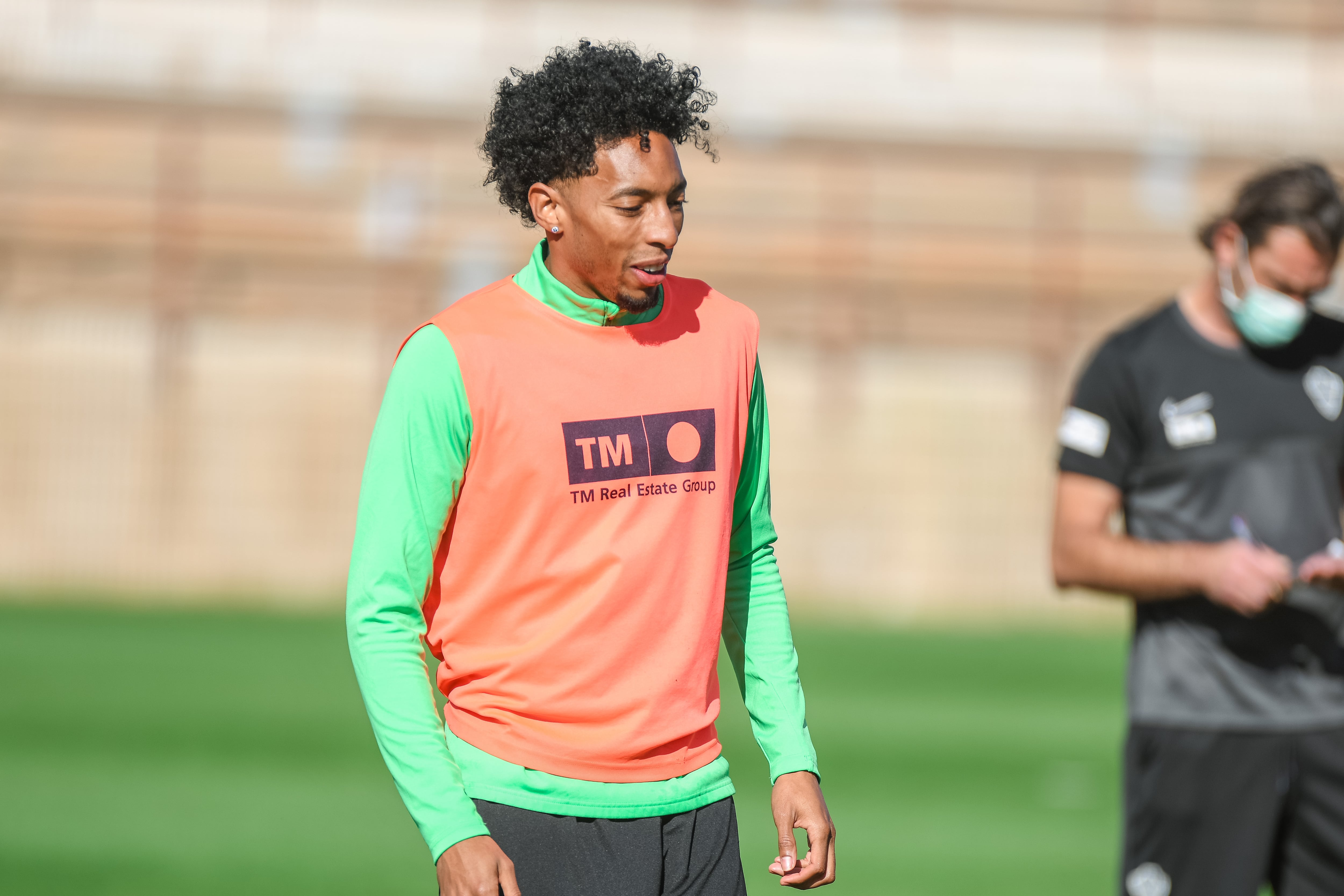 Mojica durante un entrenamiento esta semana con el Elche