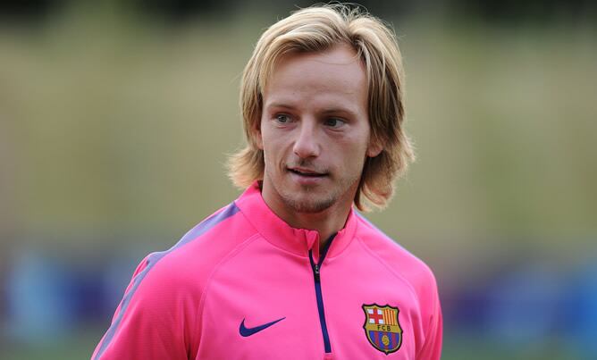 Rakitic, durante el entrenamiento