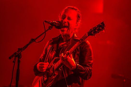 Thom Yorke, de Radiohead, durante el concierto