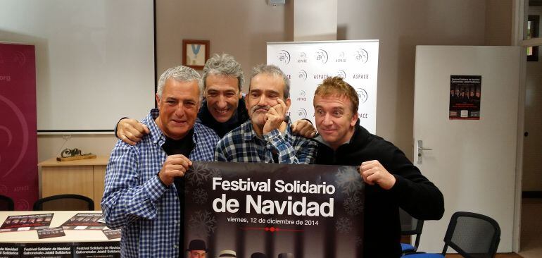 Los Golden Apple Quartet y Óscar Terol, durante la presentación del Festival Solidario de Super Amara.