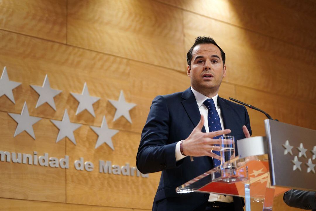 El vicepresidente regional, Ignacio Aguado, en rueda de prensa tras la reunión del Consejo de Gobierno.