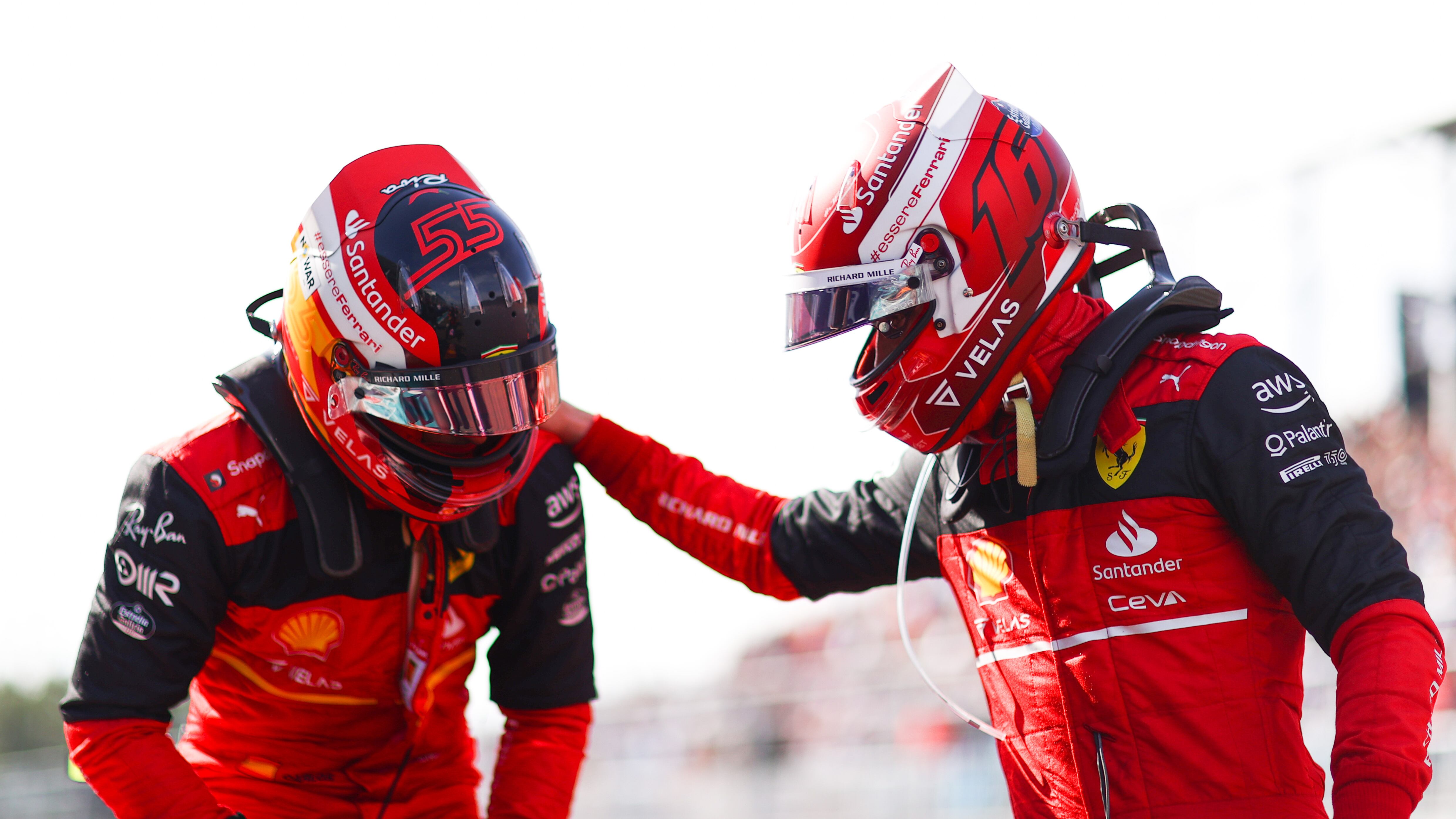 Charles Leclerc y Carlos Sainz después de la clasificación del GP de Miami