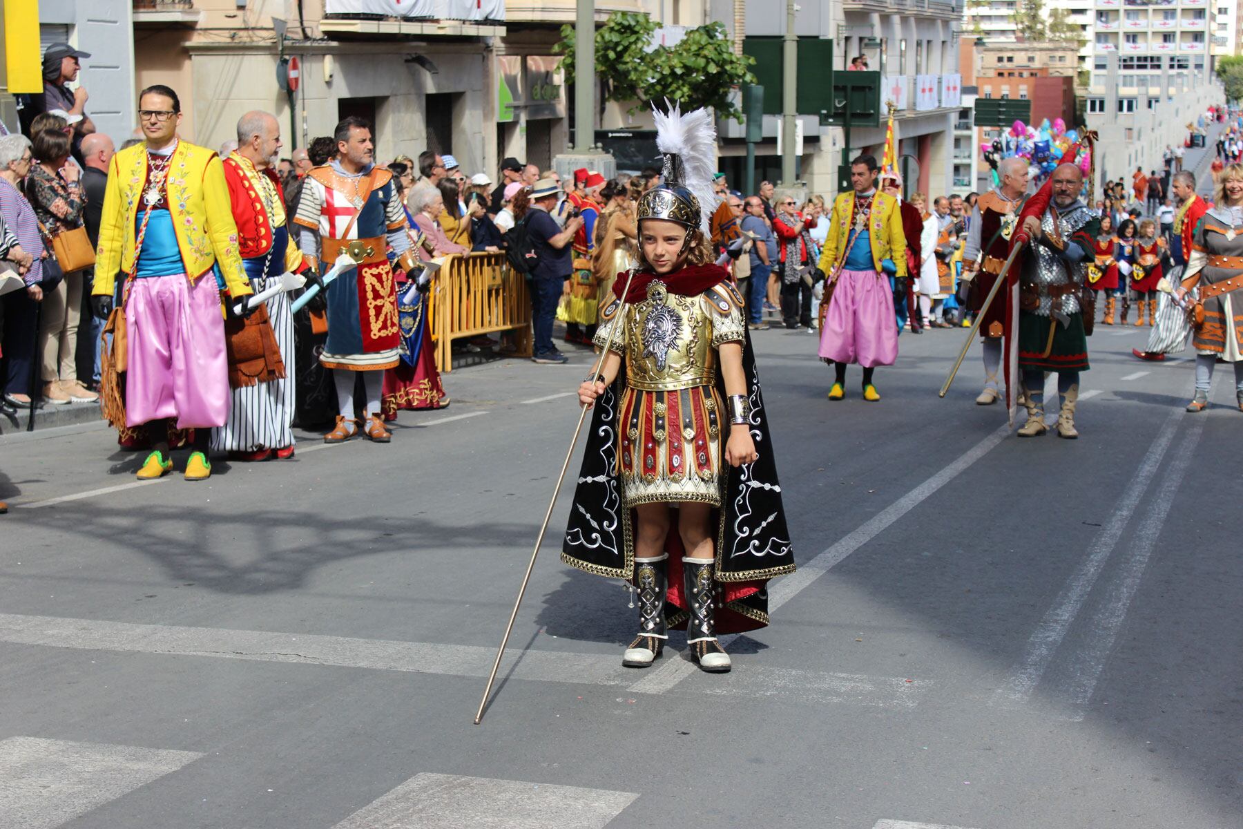 Una imagen del Sant Jordiet 2023 Nicolás Sánchez Linares, durante la procesión de la mañana del Día de San Jorge