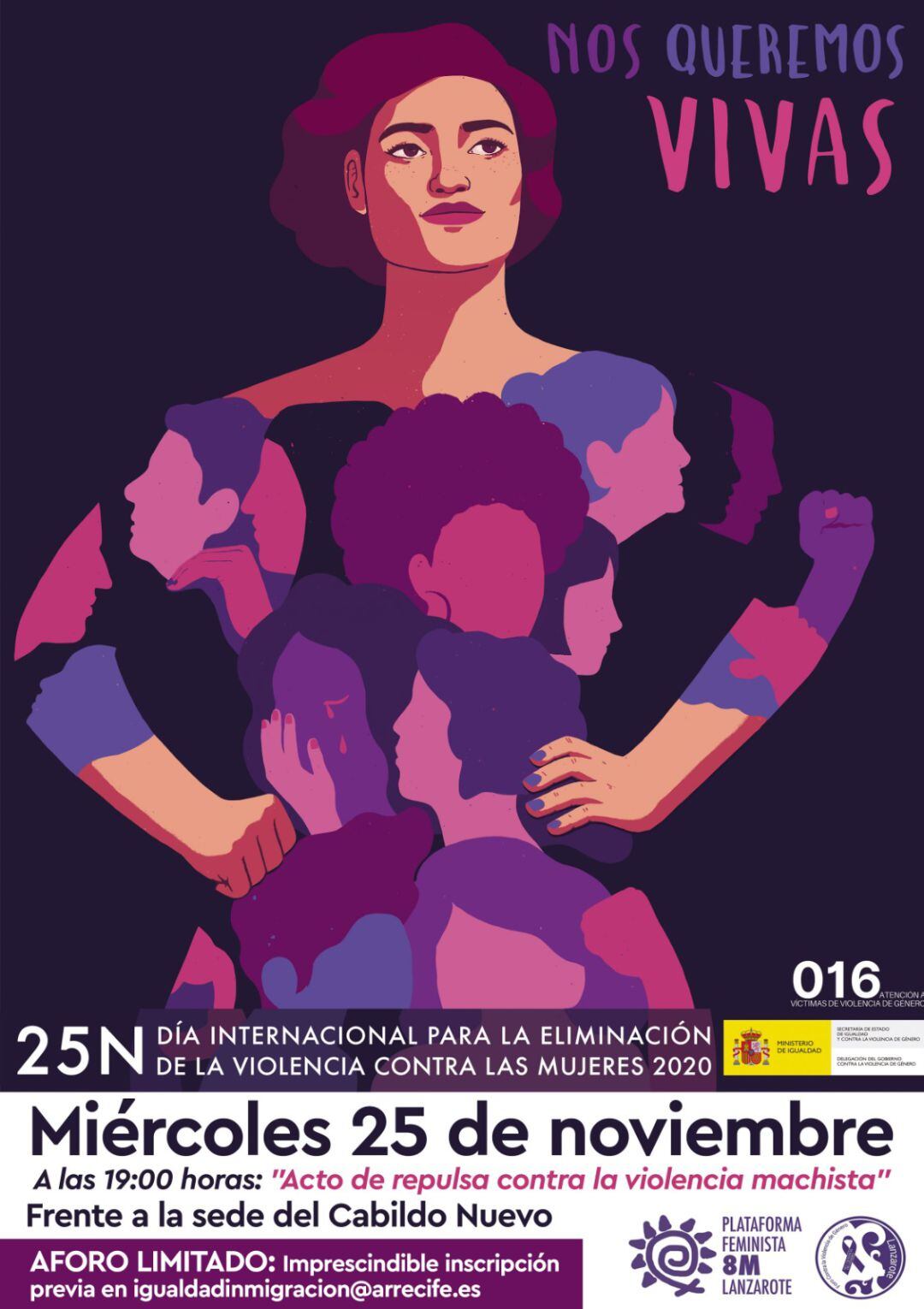 Cartel del acto conmemorativo por el 25N en Lanzarote.