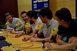 Pedro Espinosa, Fernando López Gil, Jorge Galindo, Javier León, Javier Coronilla en el programa especial Hoy por Hoy desde San Fernando