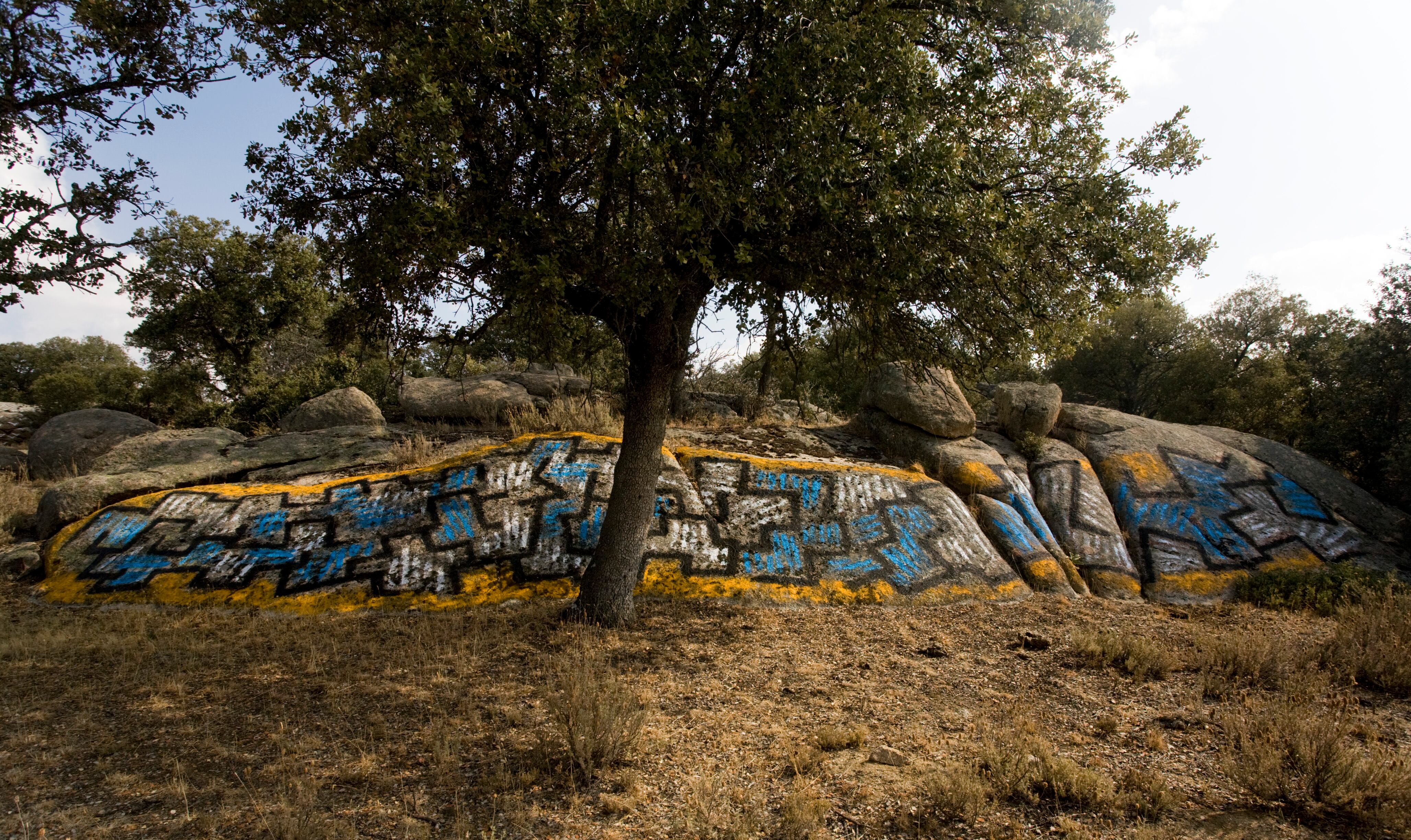 Las encinas se insertan entre las piedras