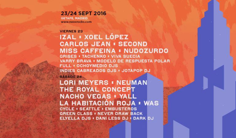 El 23 y 24 de septiembre llega a Getafe el festival de musica indie Neox Rock.