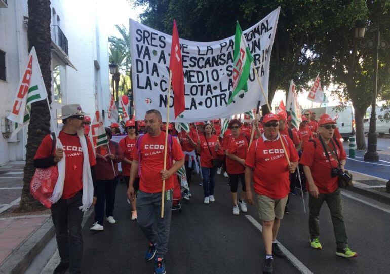 Marcha por mejorales laborales del convenio de hostelería