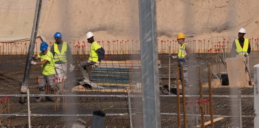 Obras de construcción en el Solar de la Merced