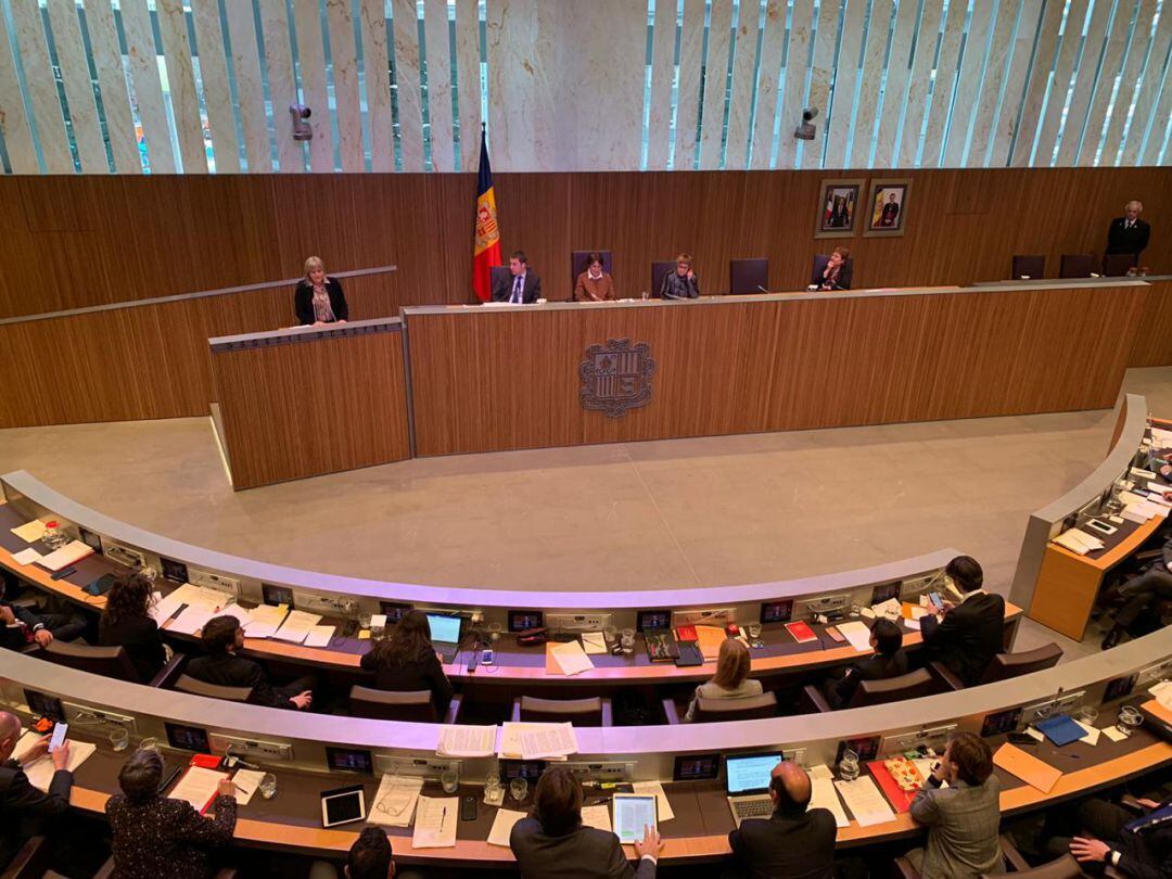 Hemicicle del Consell General durant la sessió ordinària celebrada aquest dijous.