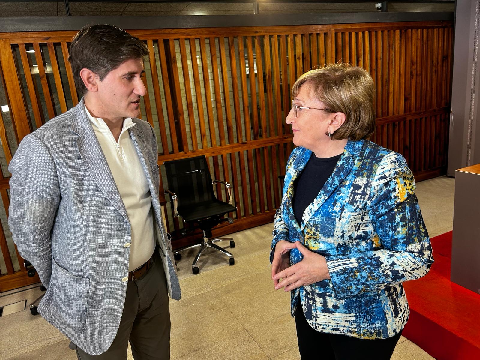 Los concejales socialistas Raúl Ruiz y Ana Barceló en el Ayuntamiento de Alicante