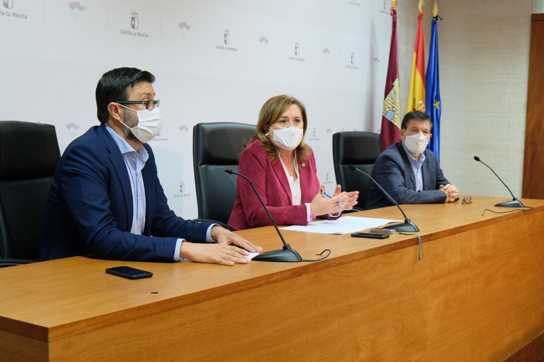 Imagen de la rueda de prensa de este miércoles en Toledo.