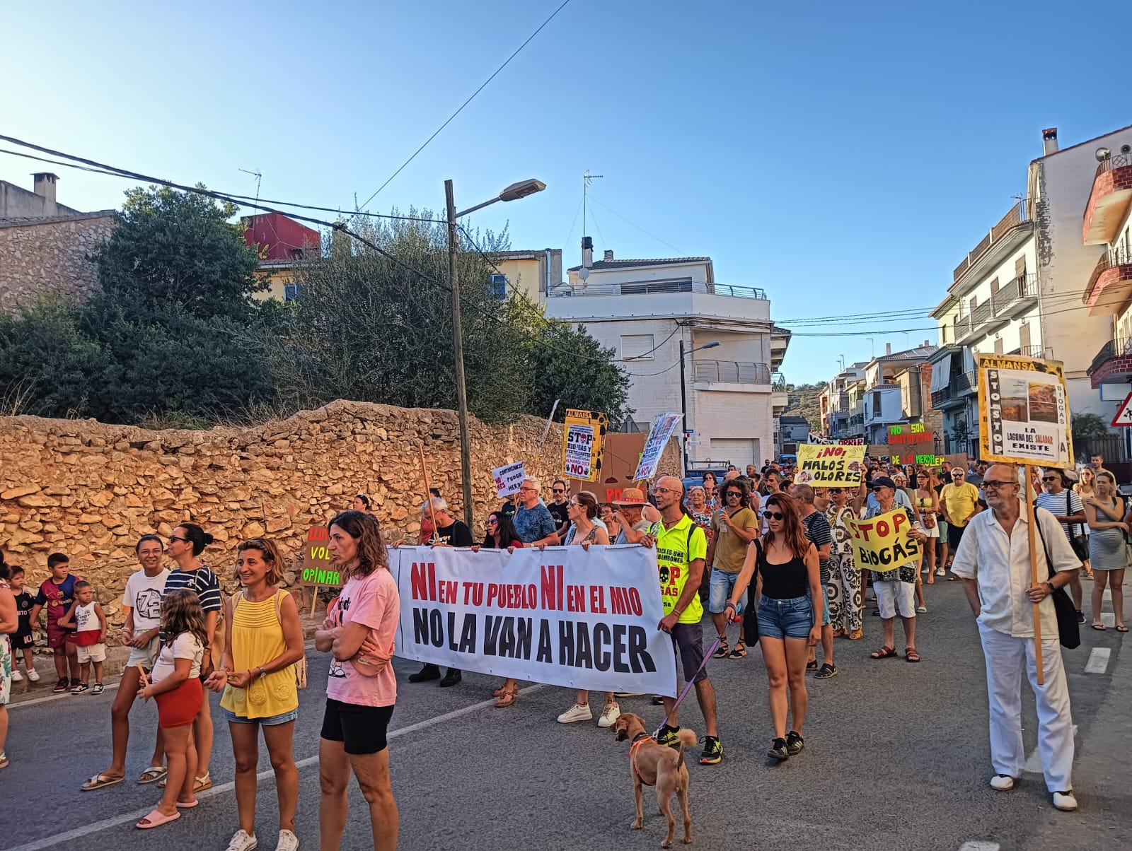 Manifestación contra la planta de biogás en Llutxent.