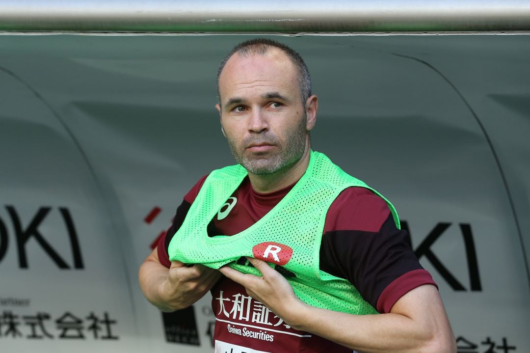 Iniesta, durante un partido de esta temporada