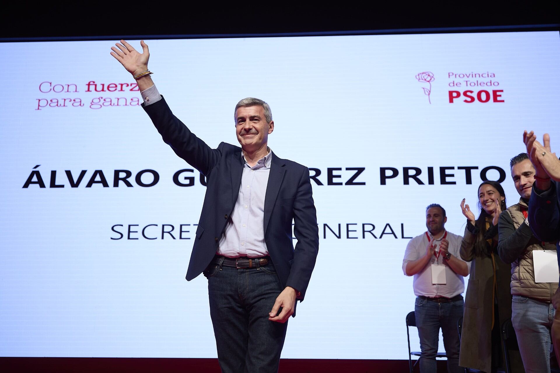 Álvaro Gutiérrez, secretario general de los socialistas toledanos, tras su reelección en el congreso celebrado este sábado