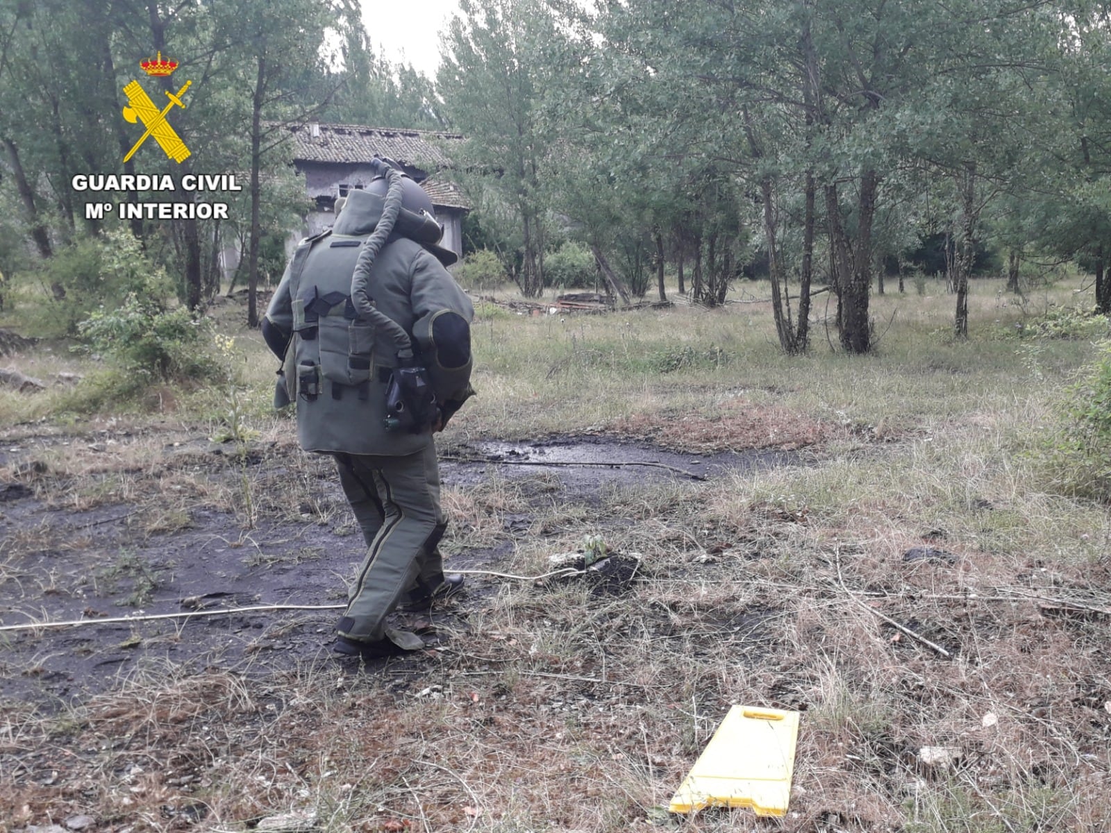 Momento de la intervención de la Guardia Civil