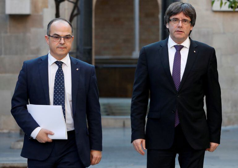 Carles Puigdemont y Jordi Turull, en una imagen del pasado 17 de octubre.