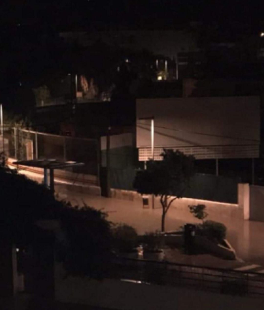 Calle Es Caló inundada en Cala de Bou