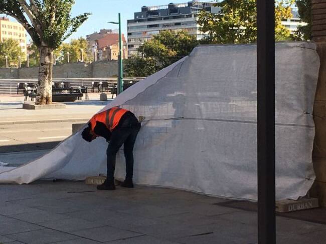 Salud Pública ha autorizado el recorrido de la malla de ocultación del recorrido de la Ofrenda de Frutos