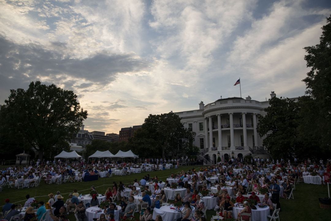 Imagen de la Casa Blanca durante la celebración del 4 de julio en Estados Unidos