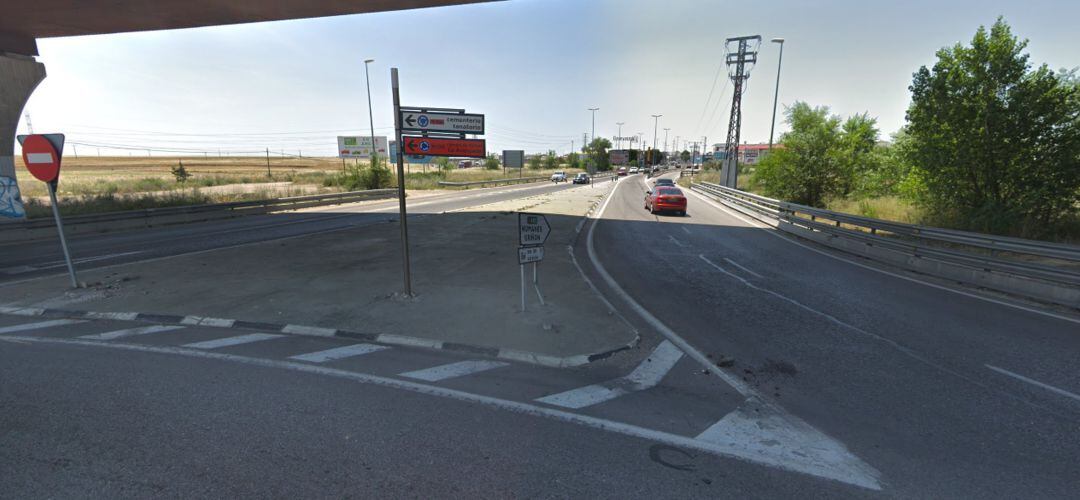La salida de Fuenlabrada en dirección Humanes en la M-405