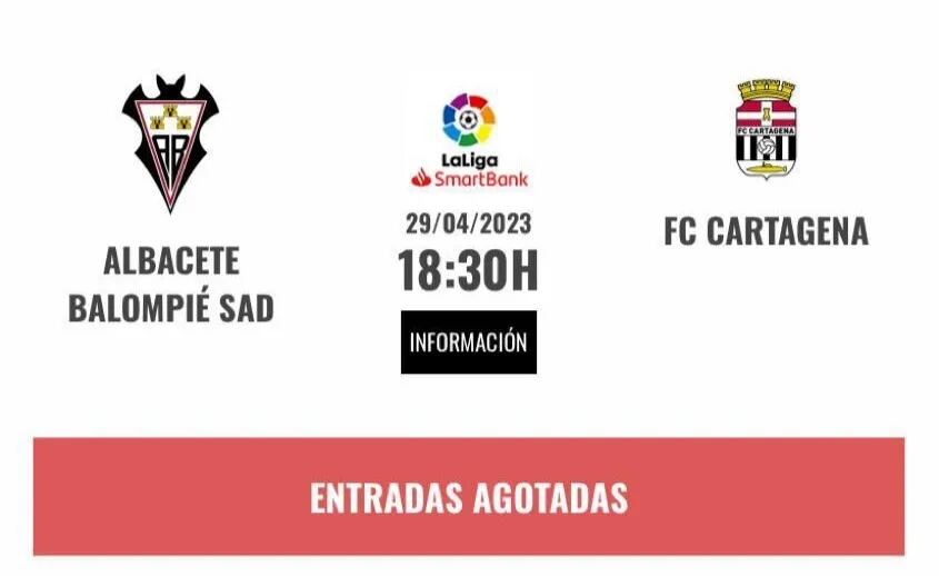 Entradas agotadas para el partido de este sábado ante el Cartagena