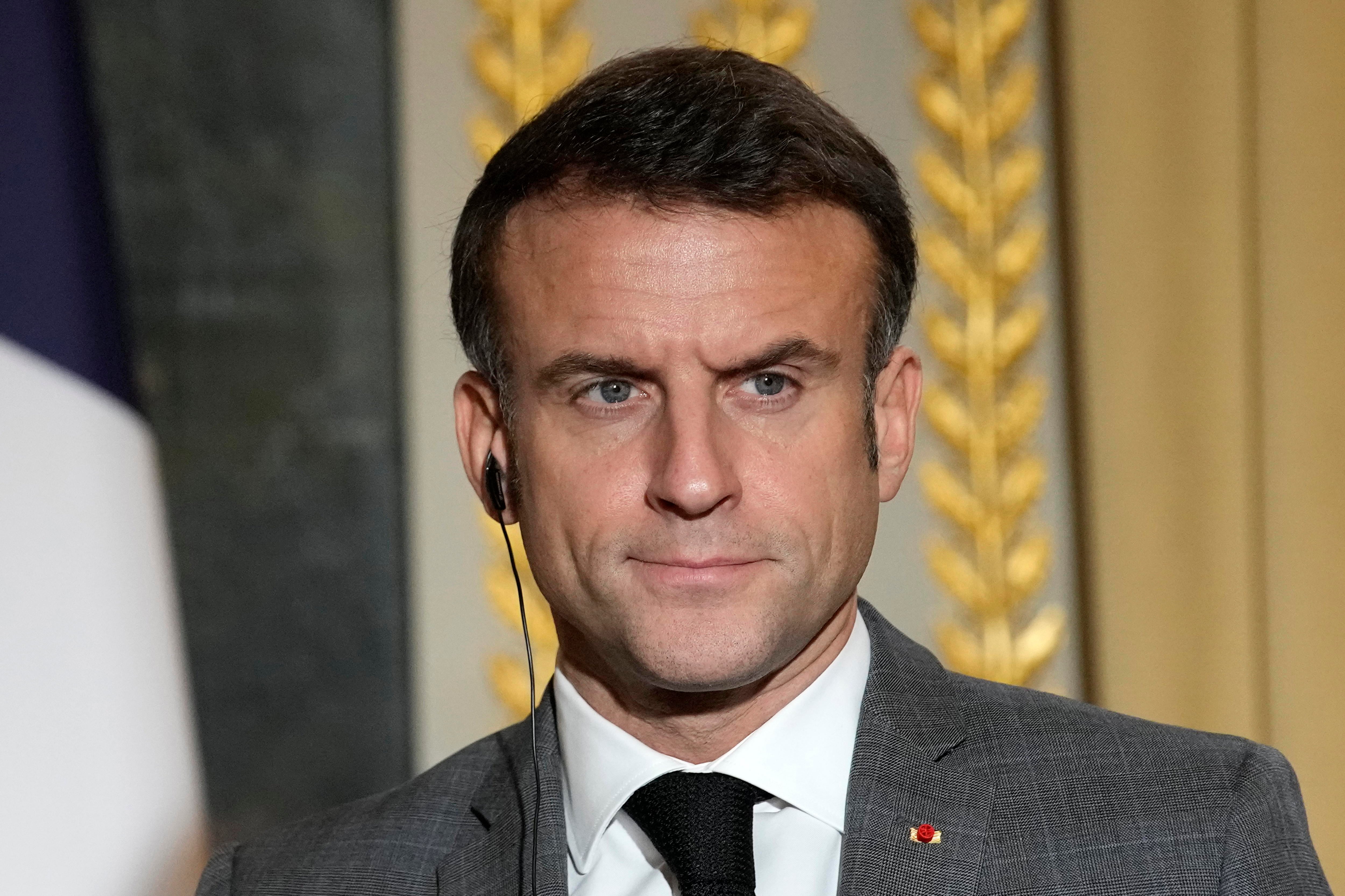 El presidente francés, Emmanuel Macron, este miércoles en el Palacio del Elíseo