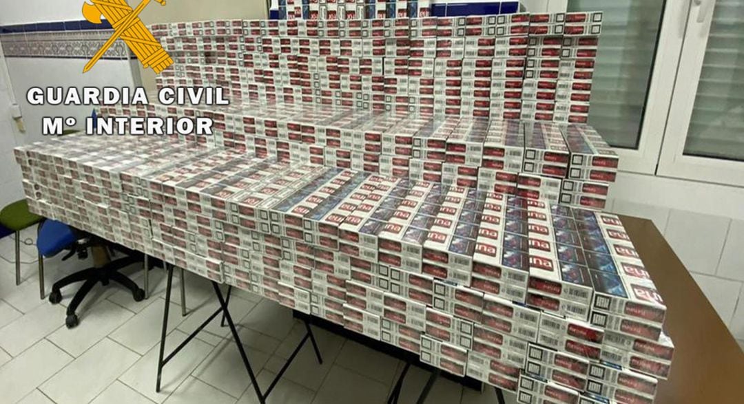 Tabaco de contrabando requisado por la Guardia Civil de Jaén.