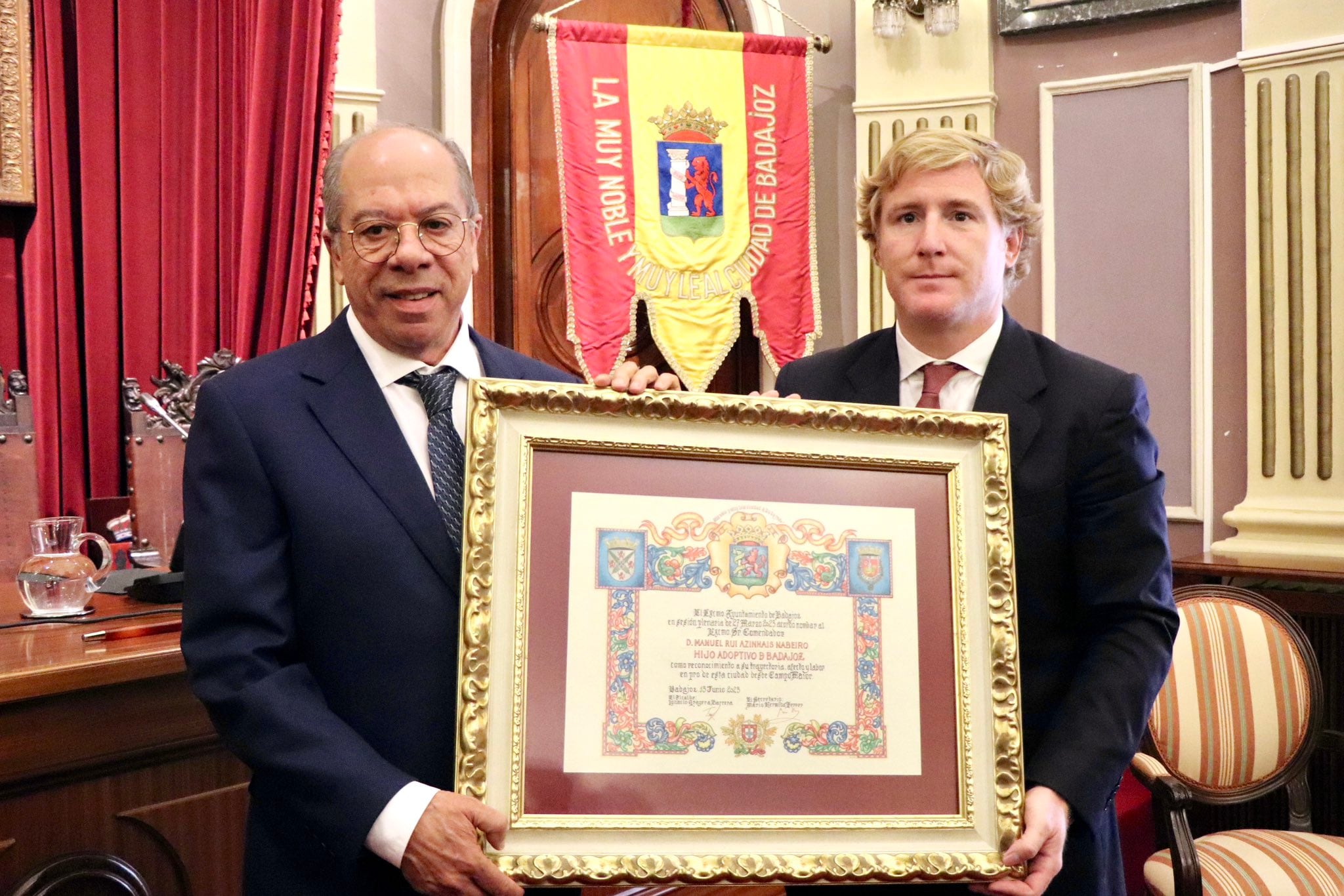 Entrega del reconocimiento de hijo predilecto de Badajoz al Comendador Rui Nabeiro