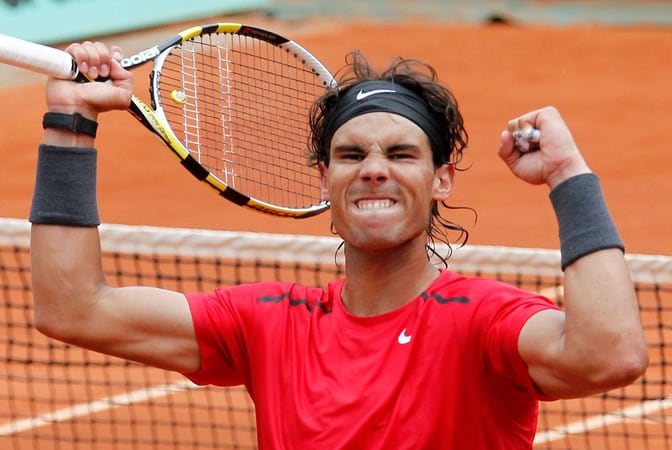 Rafa Nadal celebra la victoria en París